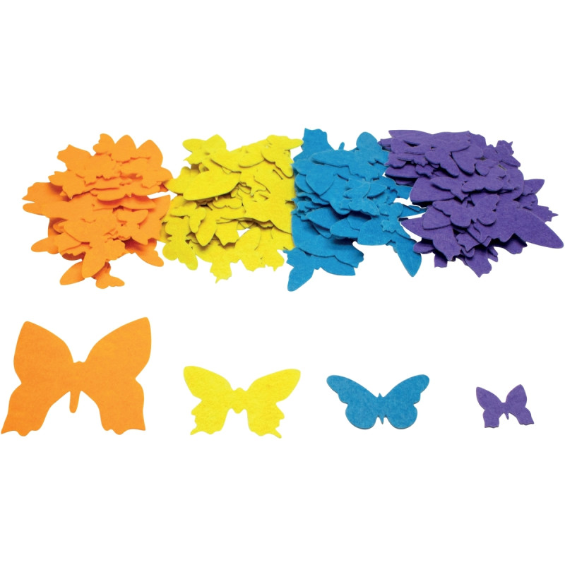 Sachet de 150 papillons en feutrine adhésives