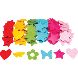 Sachet de 120 perles en feutrine de 4 formes assorties