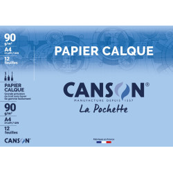 Pochette Canson calque A4 90g 12 feuilles