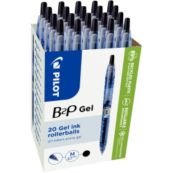 Pack de 20 stylos gel B2P noirs dont 4 gratuits