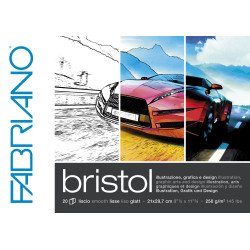 Bloc papier Bristol - 20 feuilles - 250g/m² - Format A3