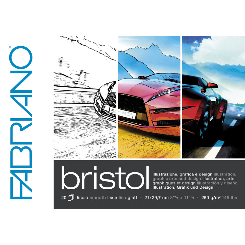 Bloc papier Bristol - 20 feuilles - 250g/m² - Format A3