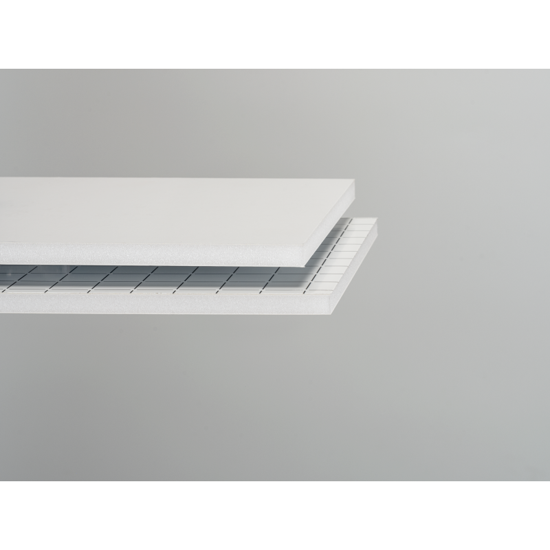 Airplac 5mm - 100 x 140cm - 1 face auto-adhésive & 1 face alu laqué bl