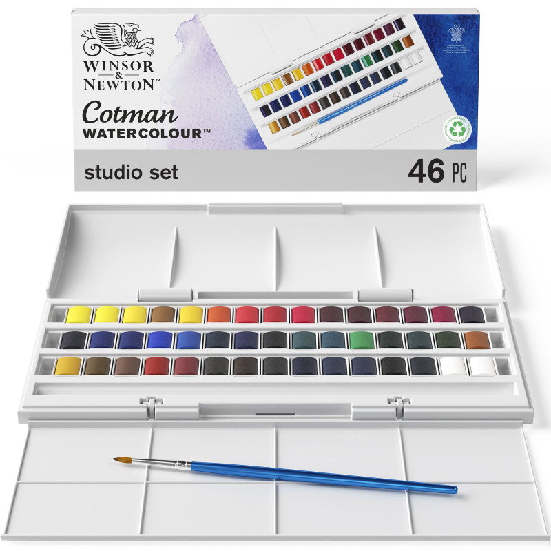 Set Peinture Aquarelle fine Cotman 45 1/2 godets