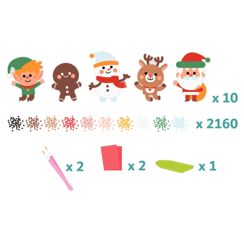 Kit de 10 stickers noel à diamanter