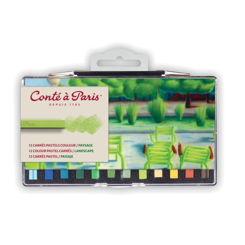 Boîte de 12 carrés couleurs Paysage