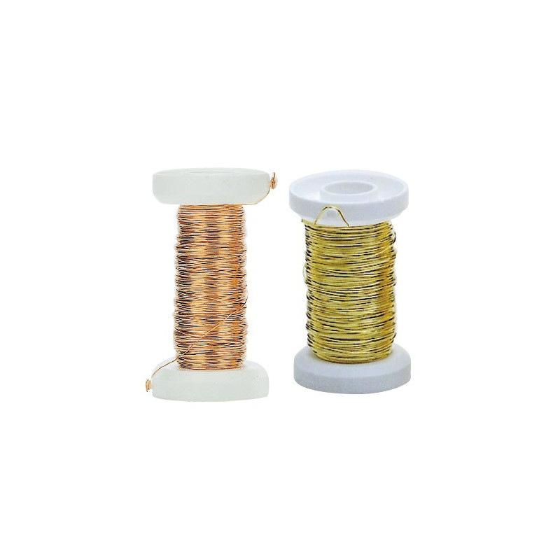 Fil de fer laiton ou cuivre - Fil de fer laiton - 0.40mm x 40m