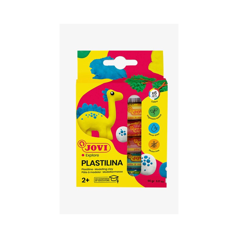 Pâte à modeler plastilina x6 15g Jovi explore