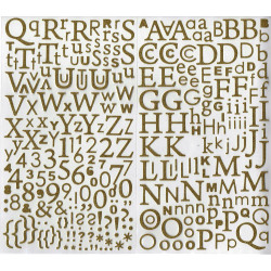 Stickers Alphabet pailletés or- 300 pièces