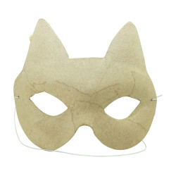 Papier maché déco masque Enfant Chat 4,5 x 13 x 11 cm