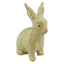 Papier maché déco Lapin assis 7,5 x 4,5 x 10,5 cm