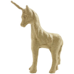 Papier maché déco Licorne féérique 12 x 4 x 16,5 cm