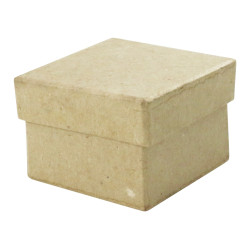 Papier maché déco Mini Boîte carrée 4,5 x 4,5 x 3 cm