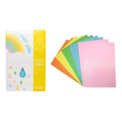 Mousse adhésives couleurs pailletées pastel