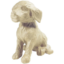 Papier maché déco Chien 15 x 13 x 18 cm