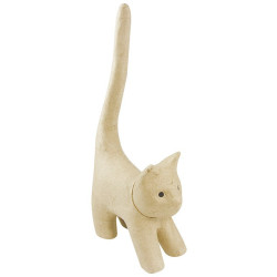 Papier maché déco Chat naïf 13.5 x 7 x 32 cm