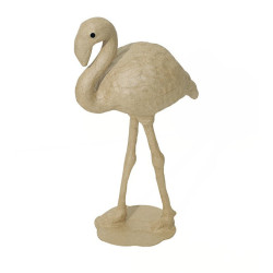 Papier maché déco Flamant rose 15 x 7 x 27 cm