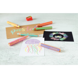 Étui de 18 crayons Woody dont 6 pastels