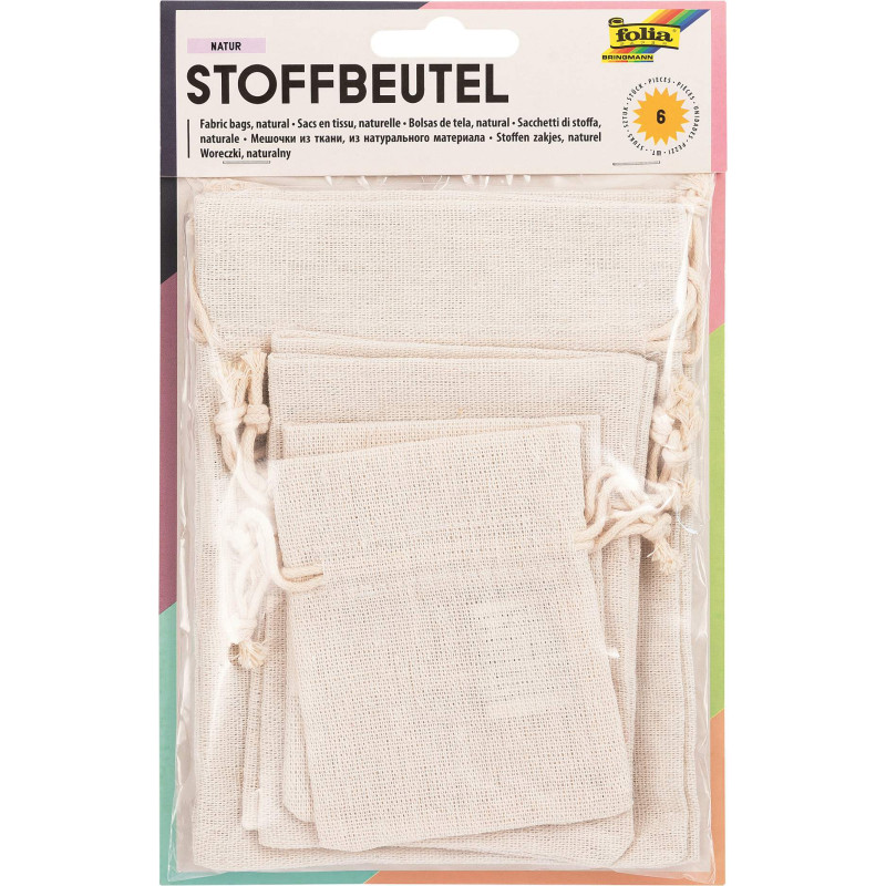Sacs en tissu, 3 tailles par 2