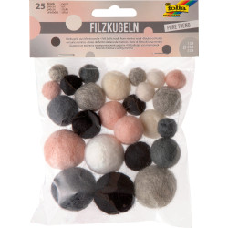 Pompons en laine - Couleurs hiver