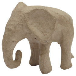 Eléphant d'afrique en papier maché à décorer 18.5 x 12.5 x 15.5 cm