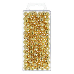 Perles métallisées en plastique couleur Or