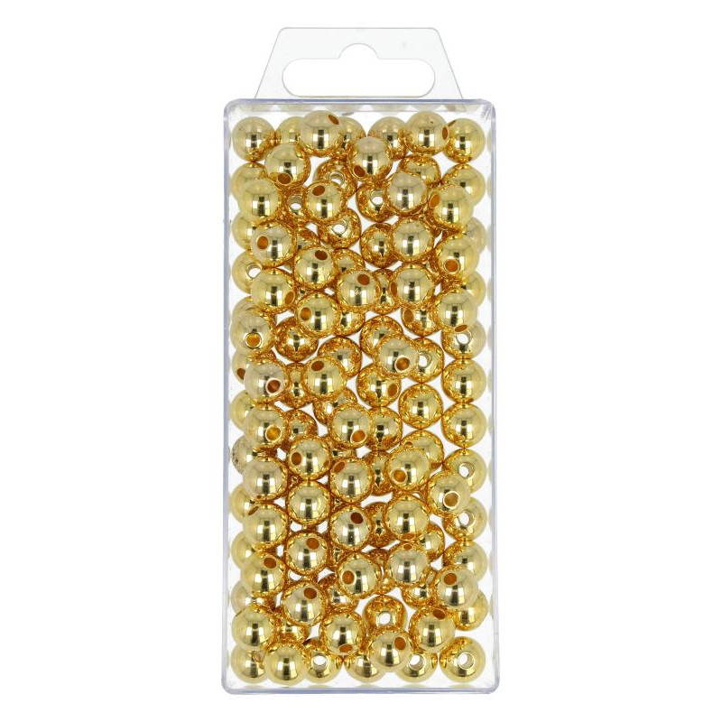 Perles métallisées en plastique couleur Or