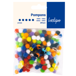 Lot de 200 mini pompons multicolores 0,8cm