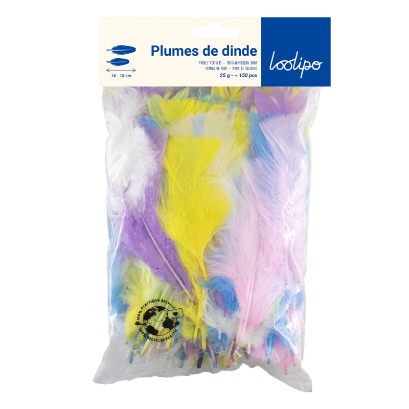 Assortiment plumes de dinde pastel (x300)