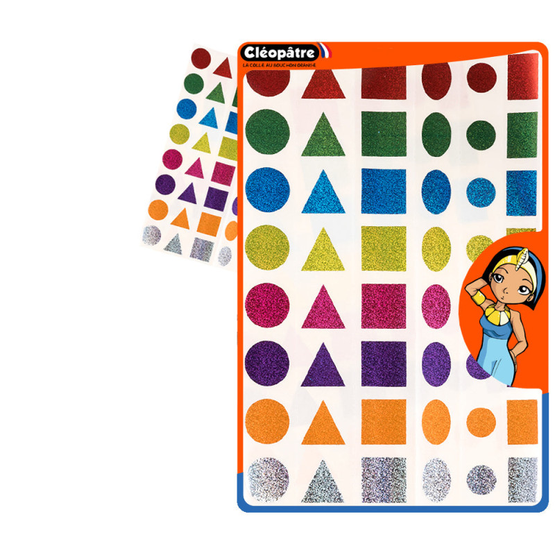 Gommettes holographiques géométriques 3 CM -96 pièces