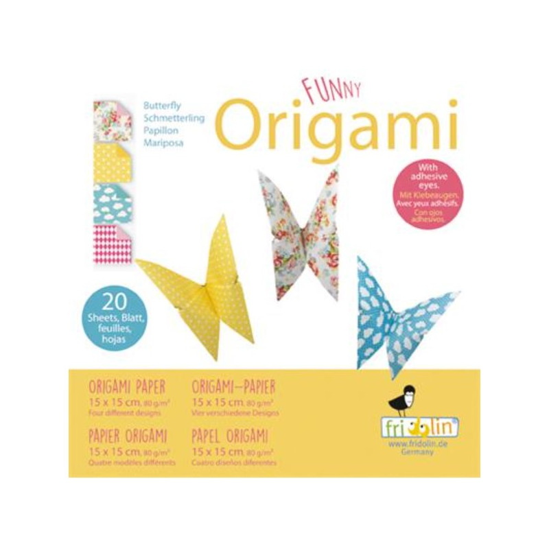Kits Funny Origami de Fridolin - Eléphant - 20 feuilles 20x20cm