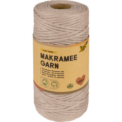 Fil de macramé COZY TAUPE, longueur: 100 m - Diamètre 3,5 mm - 100% co