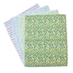 Lot de 4 coupons de tissus imprimés thème Géométrie