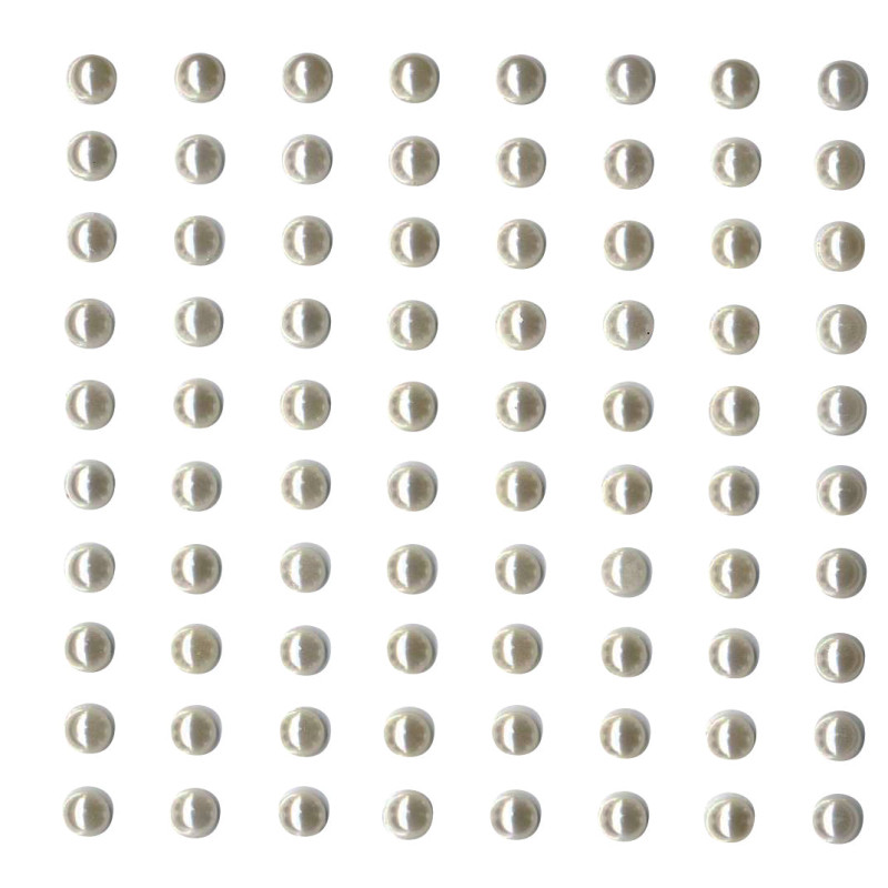 80 perles adhésives ivoire