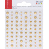 80 perles adhésives or diamètres assortis