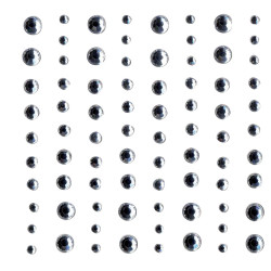80 pierres strass rondes adhésives argent diamètres assortis