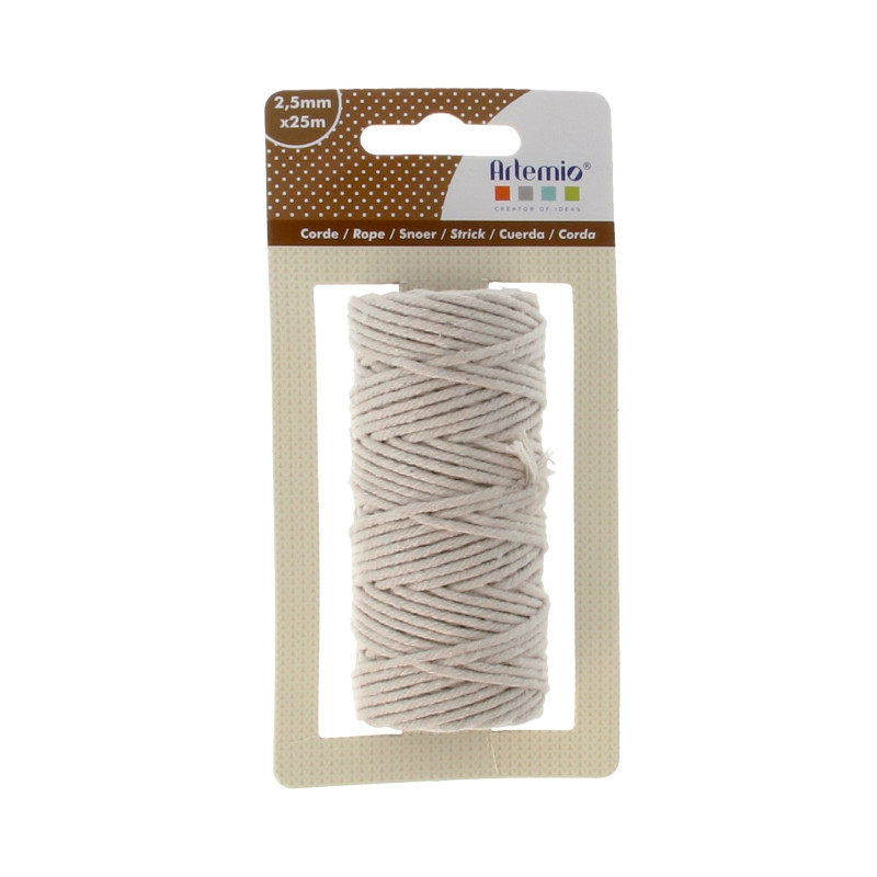 Coton macramé 2,5 mm x 25 m
