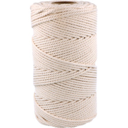 Corde coton écru 3 mm x 60 m - 250gr
