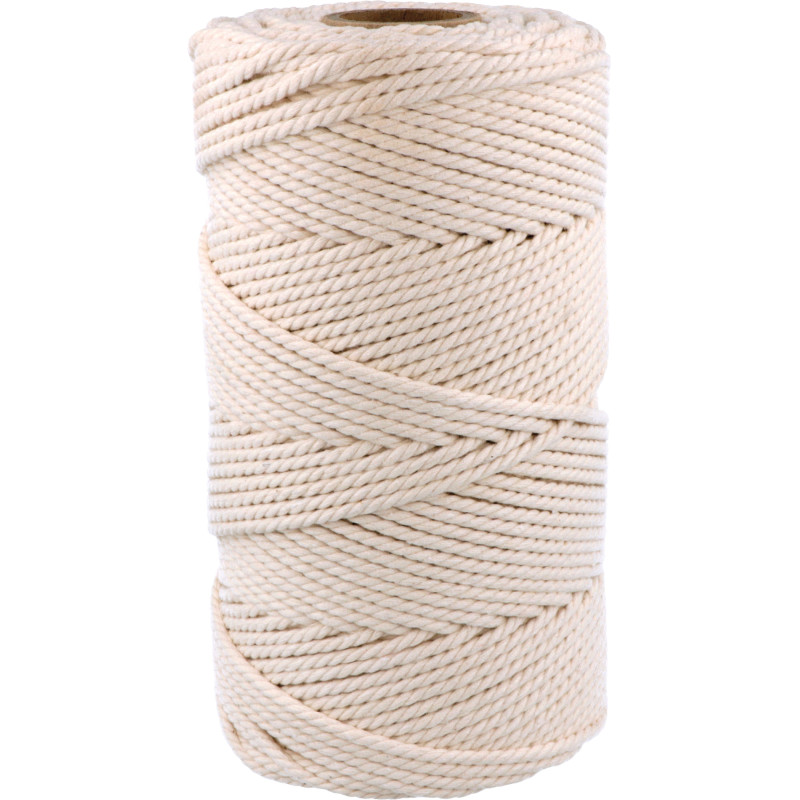 Corde coton écru 3 mm x 60 m - 250gr