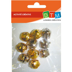 Lots de 10 grelots or/argent