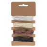 Ficelle en coton 4x3m; Ø 1mm beige/blanc/brun/noir