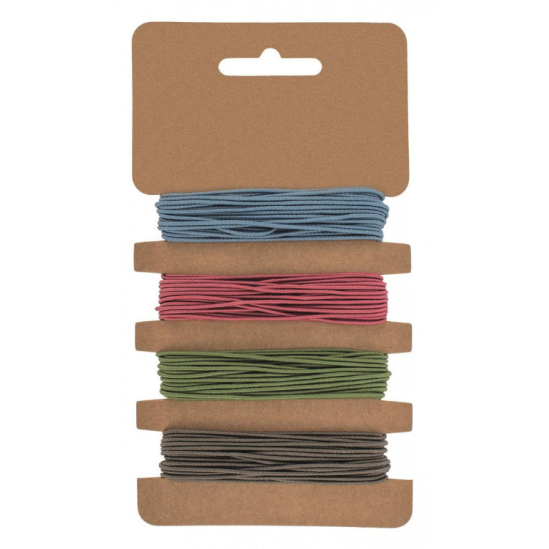 Elastiques 4x3m; Ø 1mm bleu/rose/vert/gris
