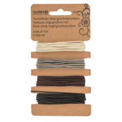 Elastiques 4x3m; Ø 1mm beige/gris/brun/noir