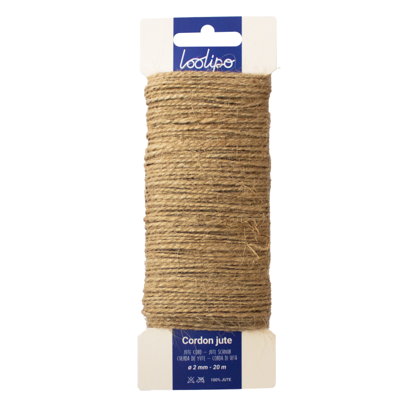 Carte cordon jute 20 m x 2 mm