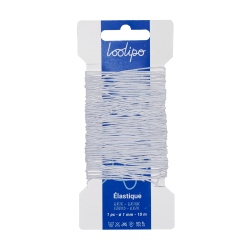 Carte fil élastique masque blanc 1,1 mm x 10 ml