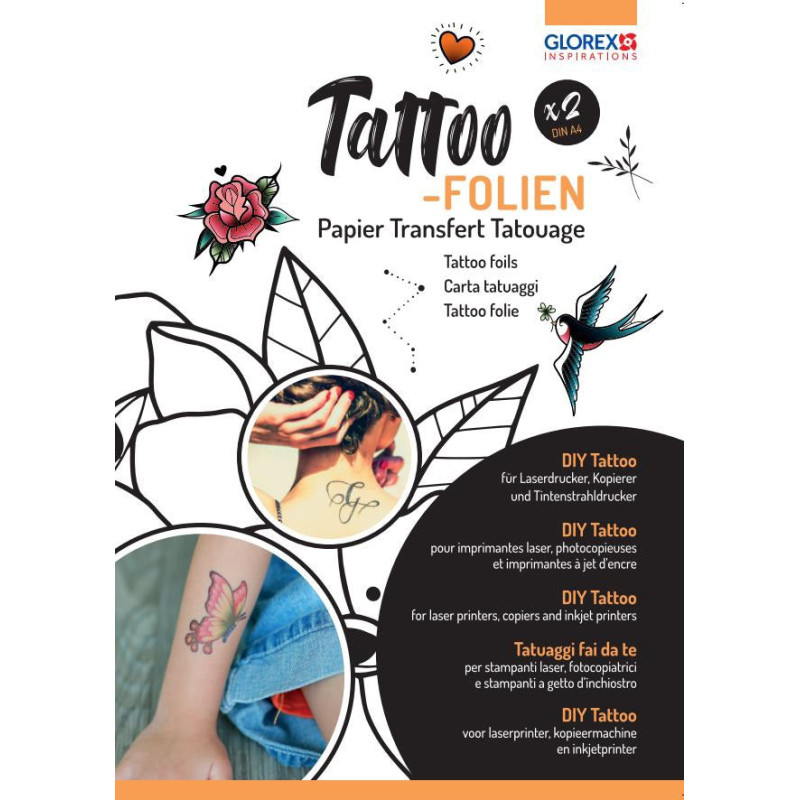 Papier transfert tatouage A4 - 2 feuilles