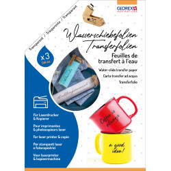 Papier transfert à l'eau Laser format A4 (x 3 feuilles)