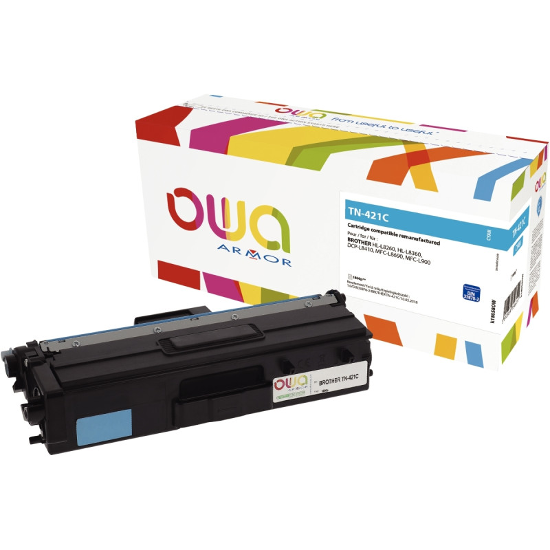 OWA toner laser cyan remanufacturé compatible Brother TN421C