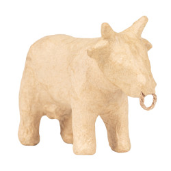 Papier mâché déco Vache avec anneau