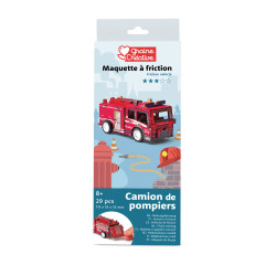 Maquette bois 3D véhicule Camion de pompiers